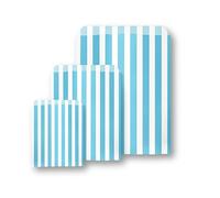 Somwell 100 sacchetti di carta a righe blu, 17,8 x 22,9 cm, ideali per dolciumi, sacchetti per feste, bomboniere, Pick n Mix, sacchetti per dolci nuziali (100, 17,8 x 22,9 cm)