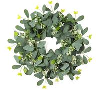 SOMYTING Ghirlande artificiali di eucalipto per porta d'ingresso, ghirlanda estiva, 50 cm, grandi ghirlande verdi a foglia verde, ghirlande estive per porta di casa, finestre, decorazione per la casa
