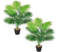 SOMYTING Piante artificiali, grande Areca palma artificiale altezza 68 cm 12 rami in vaso pianta artificiale tropicale hawaiano verde finto pianta reale touch fiori artificiali decorazione 2 pezzi
