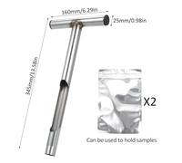 Son Campione di Terreno in Stile t Metallo Durevole Kit campionatore di Terreno 13 Pollici con Sacchi Campione riutilizzabili per Giardino Giardino Cortile Test del Terreno Test
