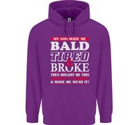 Son Made Me Calvo Pelato Stanco & Broke Festa Del Papà Uomo Felpa