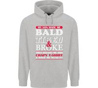 Son Made Me Calvo Pelato Stanco & Broke Festa Del Papà Uomo Felpa