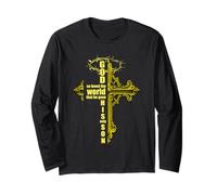 Son of God Jesus Christ Cross Christian 9 John 3 16 Maglia a Manica