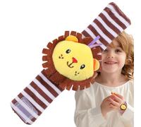 Sonagli da polso per animali, sonagli a mano per bambini - Bracciale a scatto con leone in peluche dei cartoni animati - Divertente sonaglio per braccialetto a mano per bambino, giocattoli educativi p