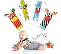 Sonaglio Bambino Polso Calzini 4pz Risveglio Montessori Giocattolo Sensoriale...
