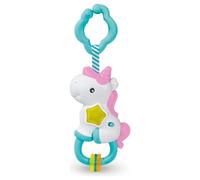 Clementoni Baby Magico Unicorno, Sonaglio Neonato 3+ Mesi, Gioco Prima Infanzia Interattivo con Anelli Mobili e Un Pulsante con Melodie ed Effetti Sonori, Stimola Lo Sviluppo Multisensoriale, 17333