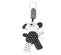 Sonaglio da Appendere per Bambini, Campanelli Eolici in Peluche, Giocattoli per Passeggino con Strisce Bianche e Nere, Simpatici Animali per Lo Sviluppo (Ciondolo Orsetto a Strisce Bianche e