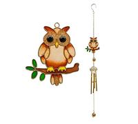 Sonaglio da giardino a tema gufo sul ramo, piccolo