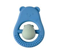 Sonaglio dentizione in silicone azzurro e verde - nattou