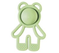Nattou Orsetto in Silicone "Pop-it", Anello di Dentizione da Mordere e Afferrare, Senza BPA, Ca. 11 cm, Silicone, Verde