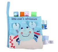 Sonaglio Per Bambini Libro Di Stoffa Modello Simpatico Cartone Animato Tessuto Morbido Giocattolo Educativo Precoce Con Etichetta Di Sonaglio In Carta Sonora Specchio Distorcente (Etichetta oceano)