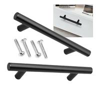 Sonakia Maniglie Per Armadi e Cassetti, Set Di 2 Maniglie Per Mobili in Lega Di Alluminio, Pomelli e Maniglia Porte Gabinetto Oro/nero, Maniglia Per Cucina T-barra,black-150mm/5.9in