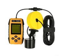 Sonar Fish Finder - Trasduttore cablato con scala di profondità 100 m, con allarme di sciopero, per nautica da diporto, colore: giallo