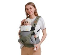 SONARIN 3-in-1 Marsupio Neonati Traspirante,Portantina Bebè Leggero Multifunzione Porta Bambino Ergonomico,Regolabile per Neonati e Bambini 3-48 Mesi,Tutte le Posizioni(Verde)