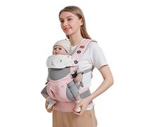 SONARIN 3-in-1 Marsupio Neonati Traspirante,Portantina Bebè Leggero Multifunzione Porta Bambino Ergonomico,Regolabile per Neonati e Bambini 3-48 Mesi,Tutte le Posizioni(Rosa)