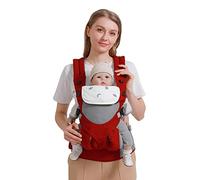 SONARIN 3-in-1 Marsupio Neonati Traspirante,Portantina Bebè Leggero Multifunzione Porta Bambino Ergonomico,Regolabile per Neonati e Bambini 3-48 Mesi,Tutte le Posizioni(Rosso)