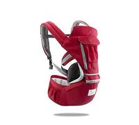 SONARIN 3 in 1 Multifunzione Hipseat Marsupio Baby Carrier,Porta bebè,Portantina per bebè,Anteriore e Posteriore,100% Cotone,Ergonomico(Rosso)
