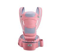 SONARIN 3 in 1 Tutte le Stagioni Marsupio Neonati con Sedile,Portantina Ergonomico Multifunzionale Porta Bambino Fascia Porta Bebè Multi-Posizioni per Neonati Bambini 0-48 Mesi(Rosa)