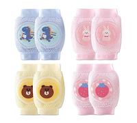 SONARIN 4 Paia Ginocchiere per Gattonare Bambini,Estive Ginocchiere per Bambini Traspiranti Ginocchiere Neonato Elastiche Scaldamuscoli Morbide Confortevole per Bambini Bambine(Multi-Pattern)