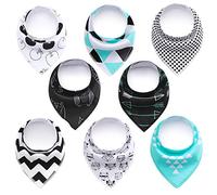 SONARIN 8 Pezzi Bavaglino Neonato Bambino Bandana Drool Bavaglini,bavaglini Bandana in cotone organico super assorbente