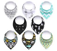 SONARIN 8 Pezzi Bavaglino Neonato Bambino Bandana Drool Bavaglini,bavaglini Bandana in cotone organico super assorbente