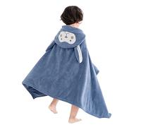 SONARIN Asciugamano da Bagno con Cappuccio Bambini,Asciugamano con Cappuccio Neonato Accappatoio Bambini Morbido Super Assorbente con Orecchie Carine per Ragazzi e Ragazze 70x140CM(Blu)