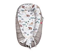 SONARIN Baby Nest Neonati Riduttore Lettino Per Letto Culla Sacco Nanna,Traspirante, 100% Cotone, Con cuscino,Portatile(Grigio)