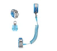 SONARIN Bambini Collegamento del Polso Anti-Perso,Ruota a 360° Cinturino da Polso Antiperduta Guinzaglio di Sicurezza per Bambini Bracciale Sicurezza con Corda Elastica & Blocco 3M(Blu)