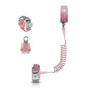 SONARIN Bambini Collegamento del Polso Anti-Perso,Ruota a 360° Cinturino da Polso Antiperduta Guinzaglio di Sicurezza per Bambini Bracciale Sicurezza con Corda Elastica & Blocco 3M(Rosa)