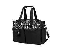SONARIN Borsa Fasciatoio per Neonato,Borsa per il Cambio Borsa per Pannolini da Viaggio Borsa a Tracolla Multifunzione con Borsa Ciuccio per Mamma e Papà Grande Capacità Impermeabile(Nero)