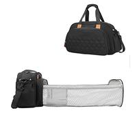 SONARIN Borsa Fasciatoio per Neonato con Lettino Pieghevole,Borsa per il Cambio Borsa per Pannolini da Viaggio Borsa a Tracolla Grande Capacità Impermeabile con Fasciatoio(Nero)