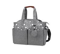 SONARIN Borsa Fasciatoio per Neonato, per il Cambio Borsa per Pannolini da Viaggio Borsa a Tracolla Multifunzione con Ciuccio per Mamma e Papà Grande Capacità Impermeabile(Grigio)