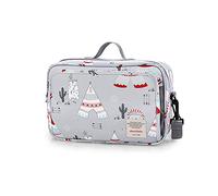 SONARIN Borsa Organizer per Passeggino,Organizzatore Universale per Passeggino,con portabicchieri, 2 ganci per carrozzina,usato come borsa da trasporto,universale per tutti i passeggini(Grigio Chiaro)