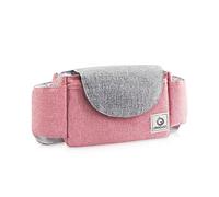 SONARIN Borsa Organizer per Passeggino,Organizzatore Universale per Passeggino,con Portabicchieri, Cinghia di Magico Strisce, Cinturino Addensato Usato come Borse a Mano, Universale(Rosa)