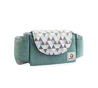 SONARIN Borsa Organizer per Passeggino,Organizzatore Universale per Passeggino,con Portabicchieri, Cinghia di Magico Strisce, Cinturino Addensato Usato come Borse a Mano, Universale(Verde)