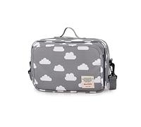 SONARIN Borsa portaoggetti per passeggino, organizer per passeggino con porta bicchiere, 2 ganci per carrozzina, tracolla utilizzata come borsa, universale per passeggino, nuvola