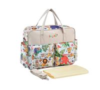 SONARIN Elegante Borsa Fasciatoio per Neonato, Grande Capacità, Tracolla, Pannolini da Viaggio, Impermeabile con Spalline & Fasciatoio (Animali)