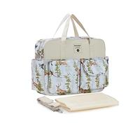 SONARIN Elegante Grande Capacità Borsa Fasciatoio per Neonato, Borsa per il Cambio con Tracolla e Fasciatoio Impermeabile (Cervo)