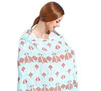 SONARIN Eleganti Poncho per allattamento,motivo floreale,con Storage Bag,Multifunzione 4 in 1,allattamento cover,Traspirante e Leggero(Blu)