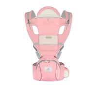 SONARIN Ergonomico Tutte le Stagioni Marsupio Neonati con Sedile,Portantina Multifunzionale Traspirante Porta Bambino Fascia Porta Bebè Multi-Posizioni per Neonati Bambini 0-36 Mesi(Rosa)