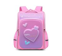 SONARIN Ergonomico Zaino Scuola Elementare,Grande Capacità Zaino per Bambini Leggera Zaino per Studenti Durevole Borsa da Scuola Ragazzi Ragazze Zaino per la Scuola Zainetti Bambini(Cuore Rosa)