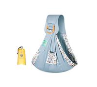 SONARIN Fascia Porta Bebè,Cotone Portabebè Porta Bambino Portantina Bebè Marsupio Neonati Copertina per Allattamento con Anelli Regolabili per Neonati Bambini Fino a 15 kg(Cervo Blu)