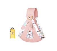 SONARIN Fascia Porta Bebè,Cotone Portabebè Porta Bambino Portantina Bebè Marsupio Neonati Copertina per Allattamento con Anelli Regolabili per Neonati Bambini Fino a 15 kg(Foglia Rosa)