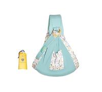 SONARIN Fascia Porta Bebè,Cotone Portabebè Porta Bambino Portantina Bebè Marsupio Neonati Copertina per Allattamento con Anelli Regolabili per Neonati Bambini Fino a 15 kg(Cervo Verde)
