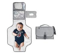 SONARIN Fasciatoio Portatile Pieghevole,Impermeabile Fasciatoio da Viaggio per Bambino Tappetino per Cambio Pannolino Borsa Fasciatoio con Tasche e Cuscino per Neonati Bambini(Grigio)