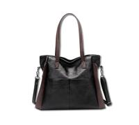 SONARIN Grande Borsa a Mano Donna,Vintage PU Borsetta Donna Borsa a Tracolla Borse a Spalla,Moda Borse Tote con Tracolla Regolabile per Lavoro Viaggio Shopping(Nero)