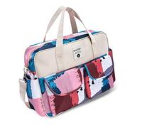 SONARIN Grande Capacità Borsa Fasciatoio per Neonato,Borsa per il Cambio Borsa a Tracolla Borsa per Pannolini da Viaggio Multifunzione Impermeabile con Spalline & Fasciatoio(Cuciture a Colori)