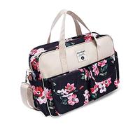 SONARIN Grande Capacità Borsa Fasciatoio per Neonato, Multifunzione Impermeabile con Spalline & Fasciatoio - Tracolla per Pannolini da Viaggio (Fiori ad Acquerello)