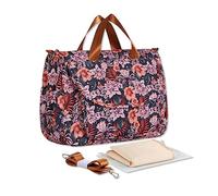 SONARIN Grande Capacità Elegante Borsa Fasciatoio per Neonato,Borsa per il Cambio Borsa a Tracolla Borsa per Pannolini da Viaggio Portatile Impermeabile con Spalline & Fasciatoio(Iris Viola)