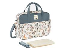 SONARIN Grande Capacità Multifunzionale Borsa Fasciatoio per Neonato,Borsa per il Cambio Borsa a Tracolla Borsa per Pannolini da Viaggio Impermeabile con Spalline & Fasciatoio(Coniglietto di Natale)